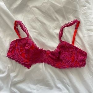 Out from Under for Urban Outfitters Underwire Hot Pink Lace Bra